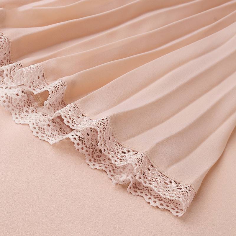 Damen-Flared-Bluse, lange Ärmel, Chiffon, Polyester-5
