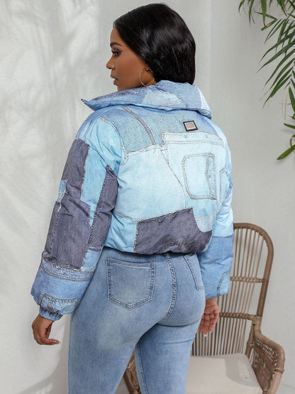 Damenjacke Denim mit Druck und Baumwolle-6