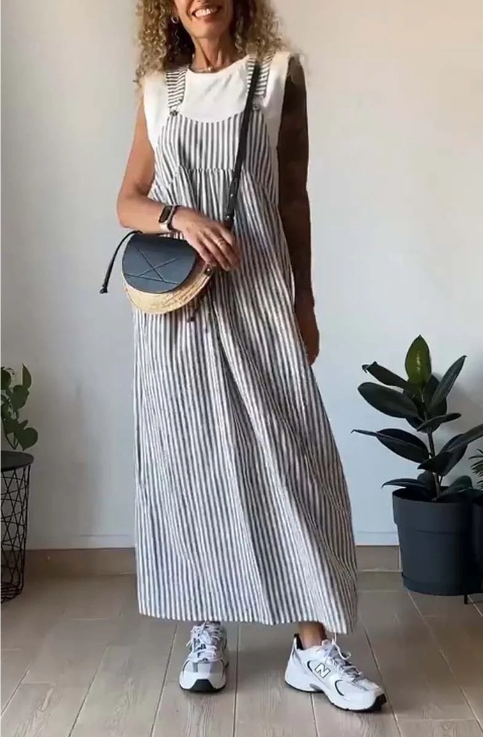 Damen-Kleid, gestreift, lässig, weiches Material 1