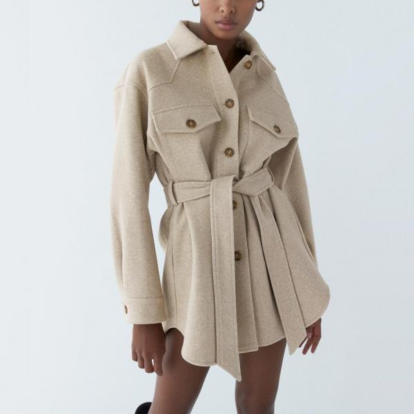 Damenjacke Wendekragen Langärmlig Polyester-5