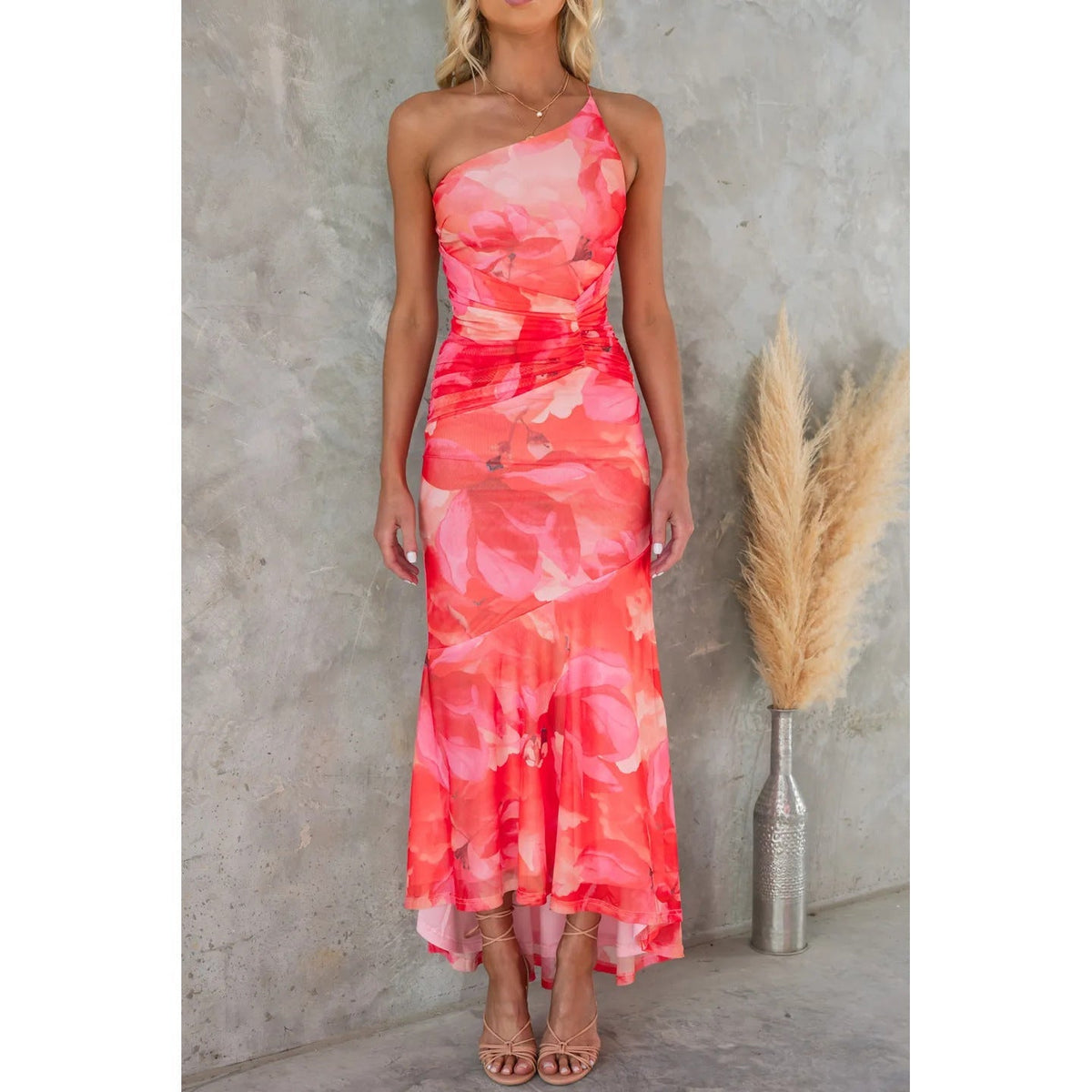 Langes blumiges Off-Shoulder-Kleid für Damen aus leichtem Stoff – Elegant und vielseitig für Sommerfeste 4