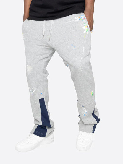 Damen-Flared-Sweatpants, Farbspritzer Baumwolle-5