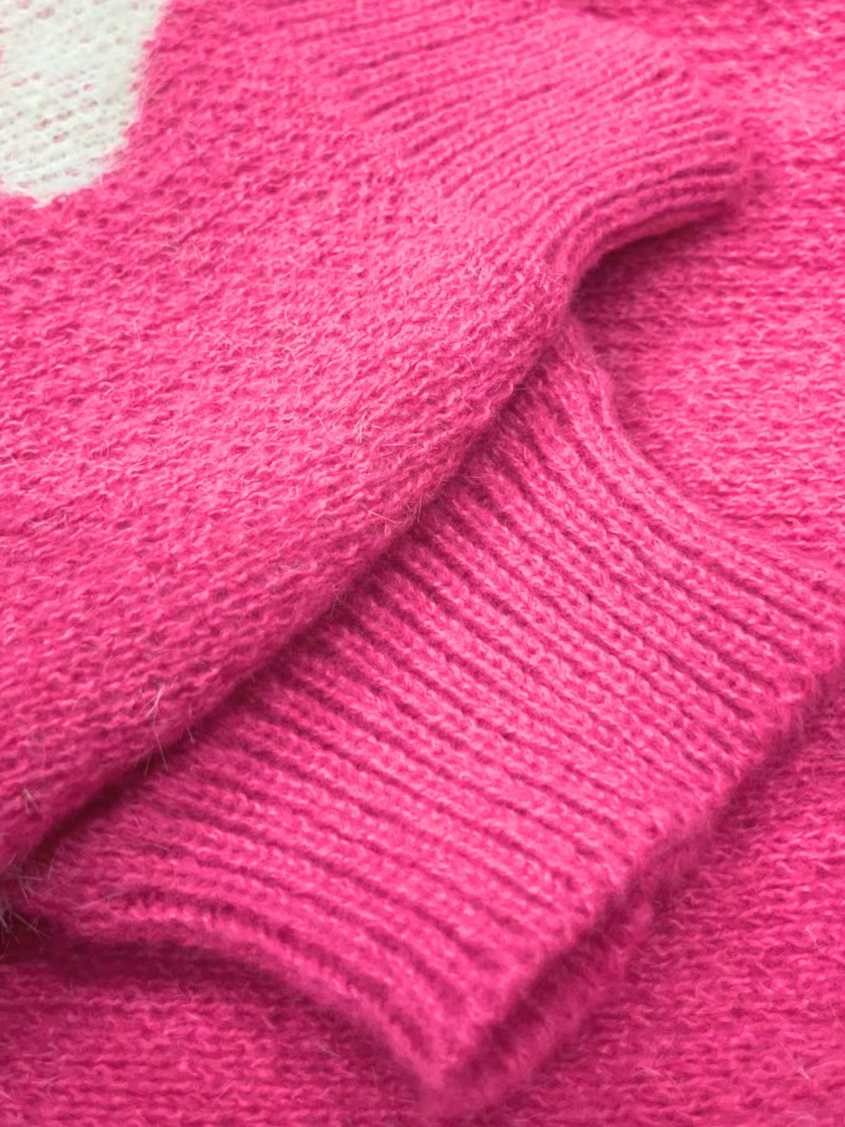 Damen-Strickpullover, mit Herzmuster, lässiges Acryl-3