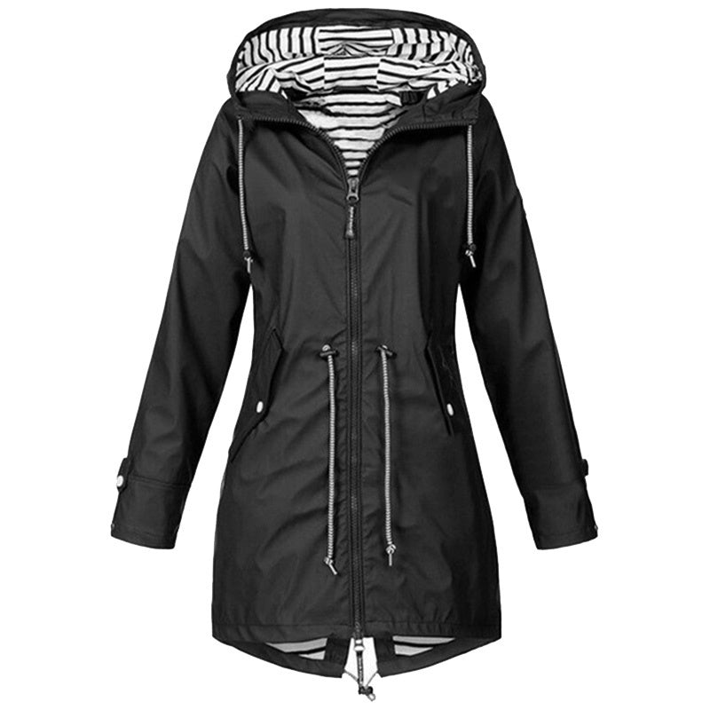 Damenjacke mit Kapuze und warmem Futter, femininer Schnitt, hochwertiges Material 2