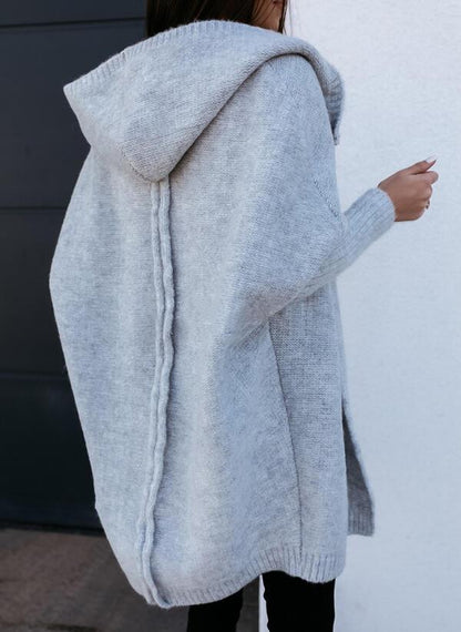 Damen-Oversized-Cardigan mit Kapuze, kuschelige Stoffmischung-5