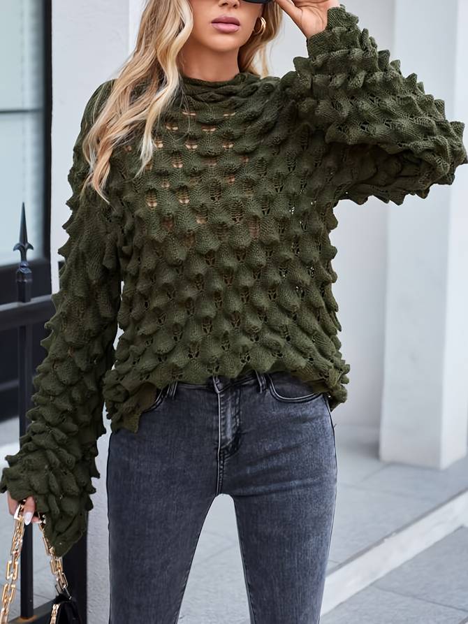 Damen-Strickpullover, mit Schalenmuster aus weicher Qualität 5