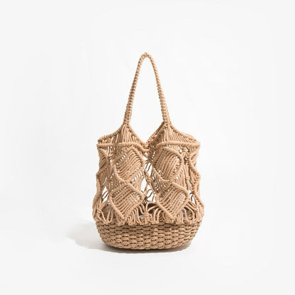 Schicke gehäkelte Tasche für Damen aus Baumwolle mit Spiraldesign – geräumig und trendig, 12,2 x 9,8 x 5,1 1