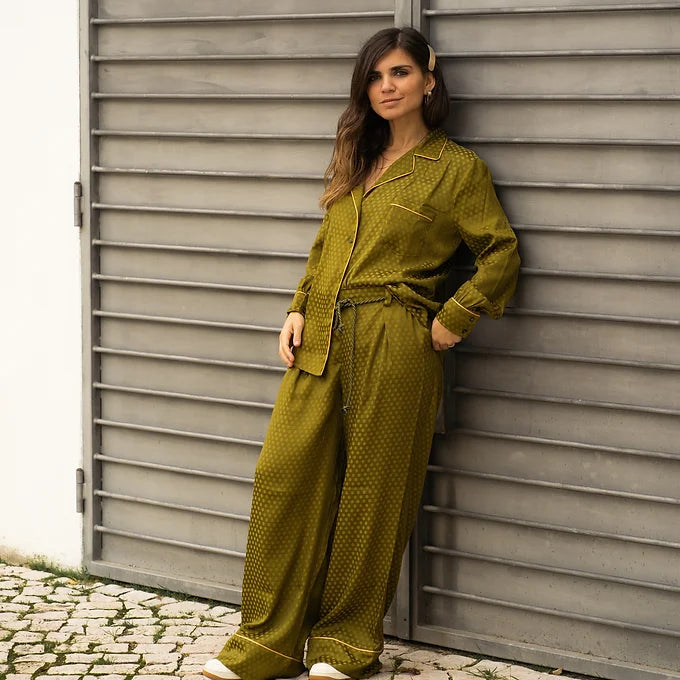Damen-Pyjama-Set, trendiges Design, Viskose, Polyester-3