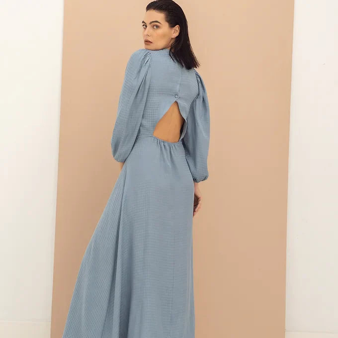 Damen-Kleid, Puffärmel, Jacquard, Polyester, Viskose-3