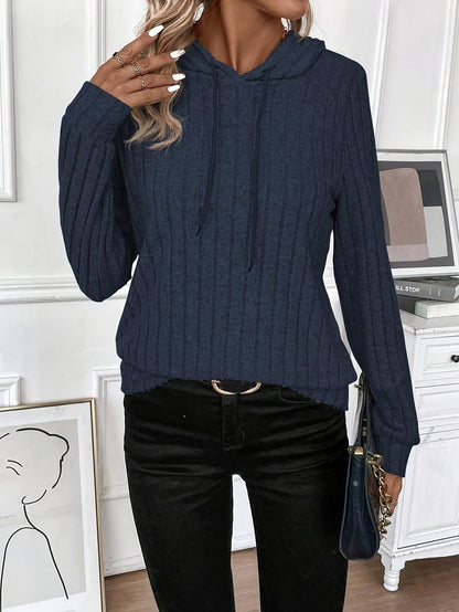 Damen-Hoodie im Ripp-Design aus 100% Baumwolle 9