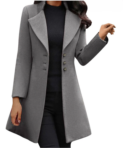 Eleganter Wollmantel für Damen, langärmelig, 100 % Wolle, perfekt für Alltag und Fest, normale Passform, erhältlich in S-XL 5