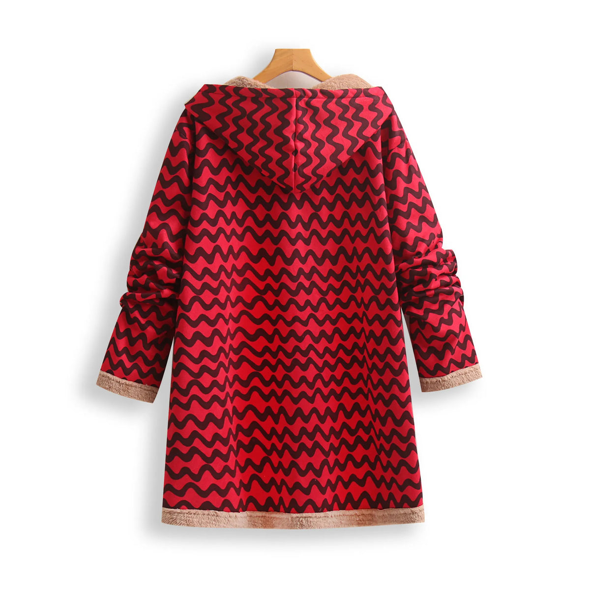 Damen-Kapuzenjacke Fleecefutter Polyester Moderner Stil-3
