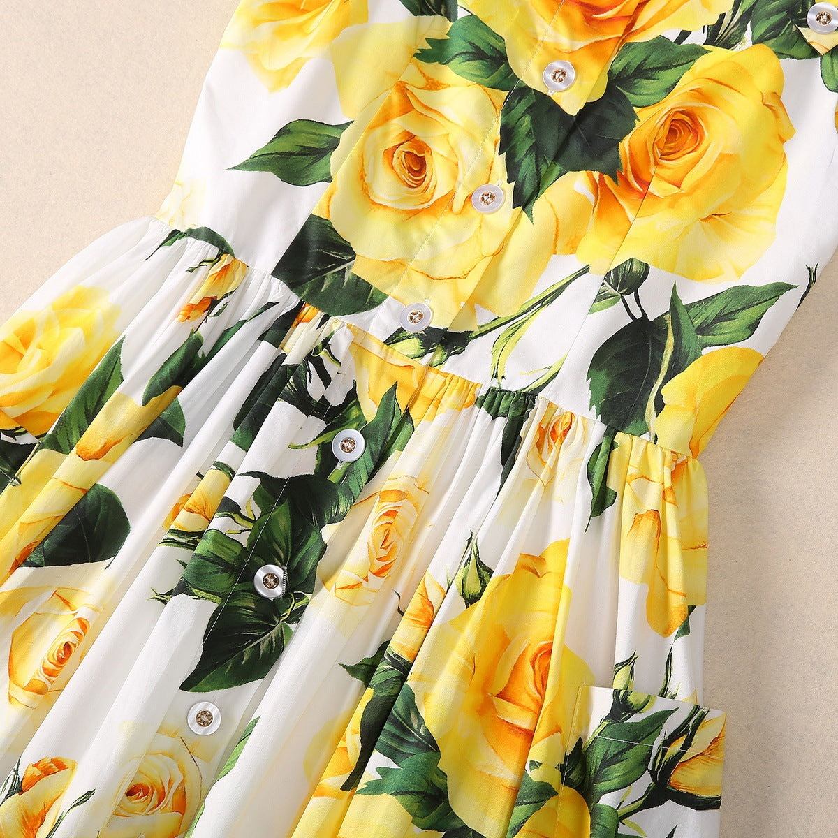 Damenkleid Elegant mit Fritillary-Knöpfen Hochwertiger Stoff-4