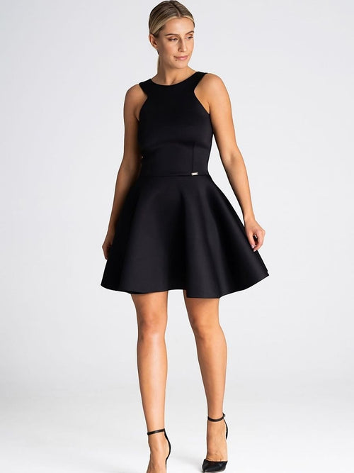 Damenkleid Elegant Ausschnitt Schwingend Polyester-1