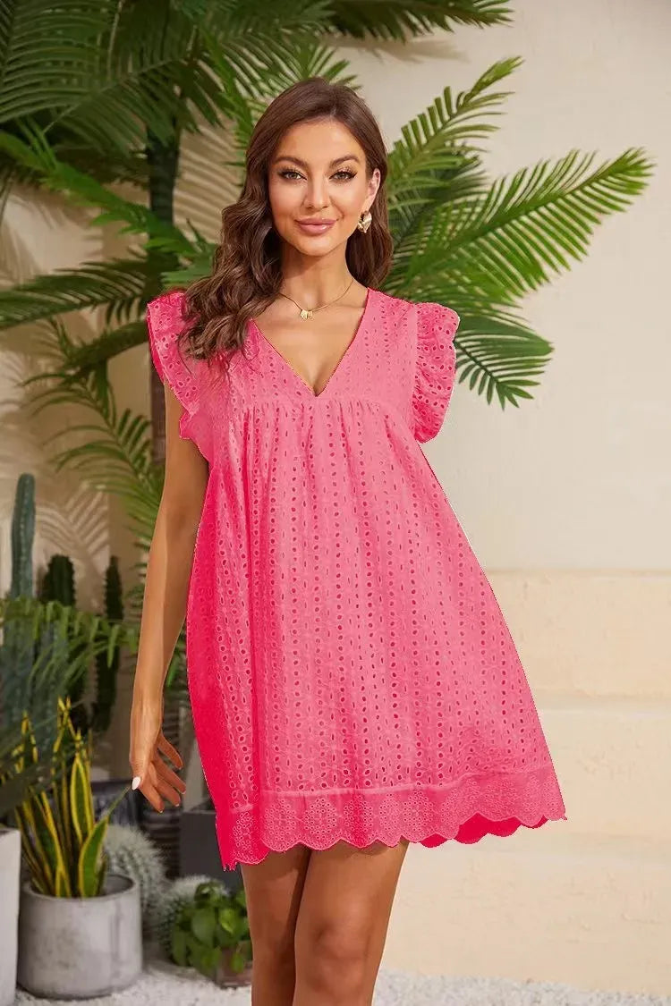 Damen-Sommerkleid, bestickt, leichter Stoff, mit femininer Optik-2