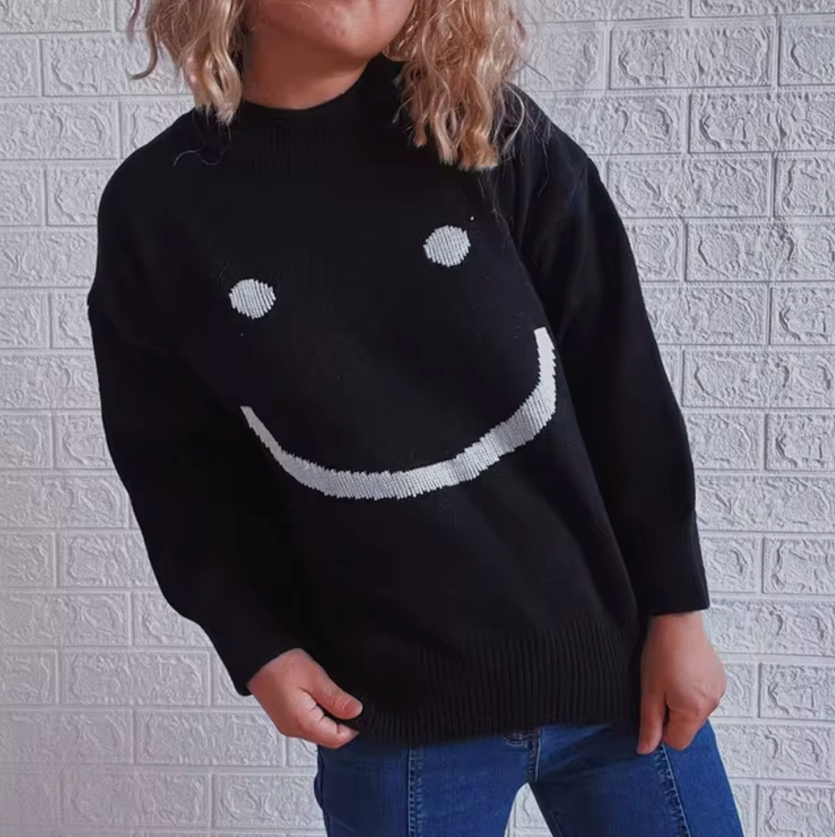 Damen-Strickpullover, mit Smiley, Design, lässige Passform-2