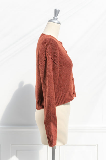 Damen-gestrickter Cardigan mit Knopf, weicher Strickstoff-6