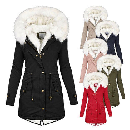 Lange Damen-Winterjacke mit Knopfverschluss aus hochwertiger Polyestermischung – elegant und warm für kalte Tage 4