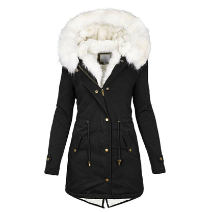 Lange Damen-Winterjacke mit Knopfverschluss aus hochwertiger Polyestermischung – elegant und warm für kalte Tage 7
