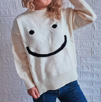 Herrenpullover, mit Smiley-Gesicht, weicher Materialkombination, runder Ausschnitt, lange Ärmel-3