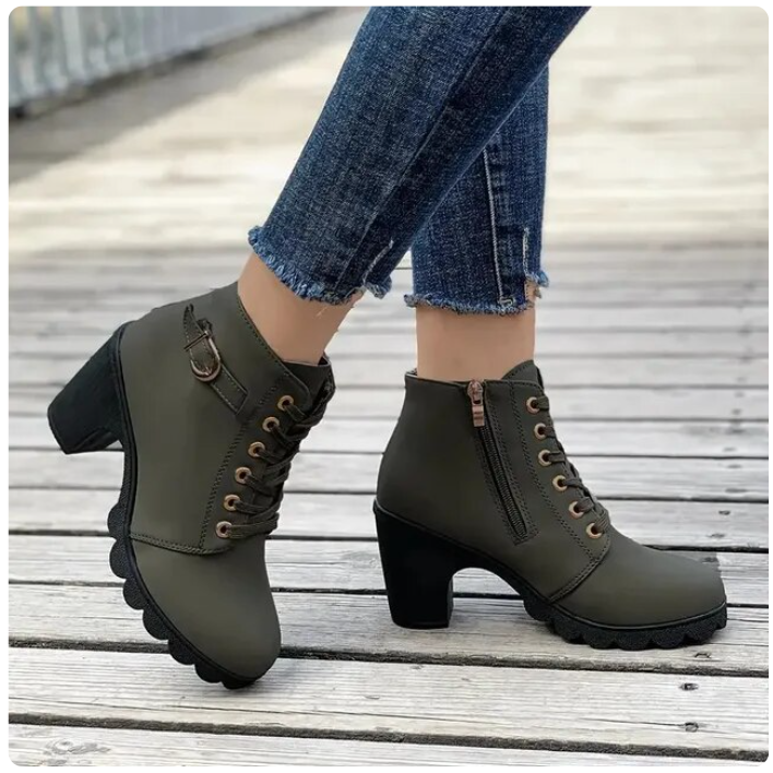 Variantenbild für hochhackige Damenstiefel im Chelsea-Stil aus Leder und synthetischen Materialien-19