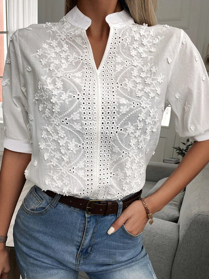 Damen-Party-Top, V-Ausschnitt, vielseitiges Design, hochwertiger Stoff-4