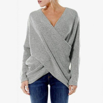 Damen-Strickpullover, Criss-Cross, V-Ausschnitt, weiches Acryl-6