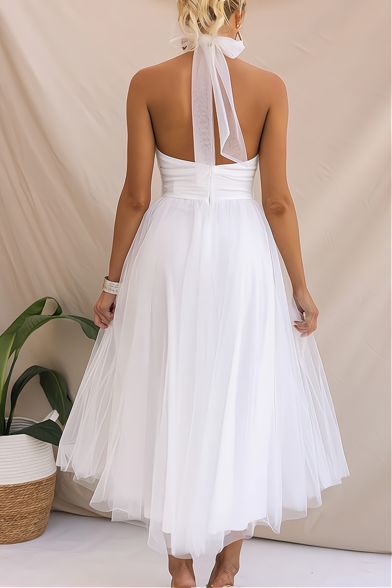 Damen Ärmelloses Festkleid Elegantes Design Weiches Material-2