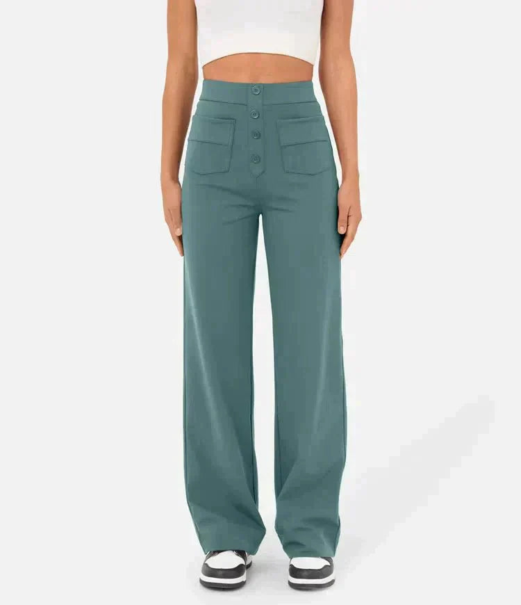 Variant image for Damen-Freizeithose, hohe Taille, elastisch, Polyester, Stretch-1