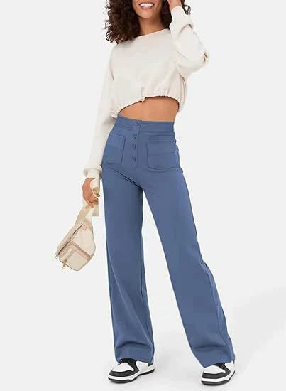 Variant image for Damen-Freizeithose, hohe Taille, elastisch, Polyester, Stretch-31