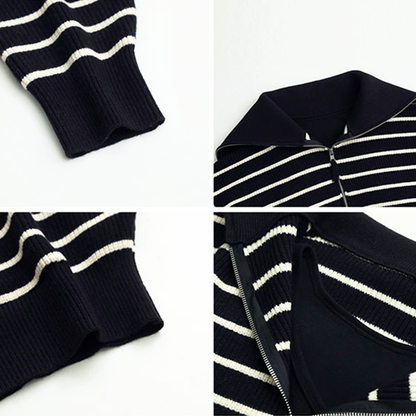 Damen-Pullover, halber Reißverschluss, moderner Stoff 4