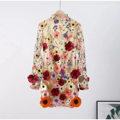 Handgefertigtes Damenblumenkleid aus 100% Baumwolle-2