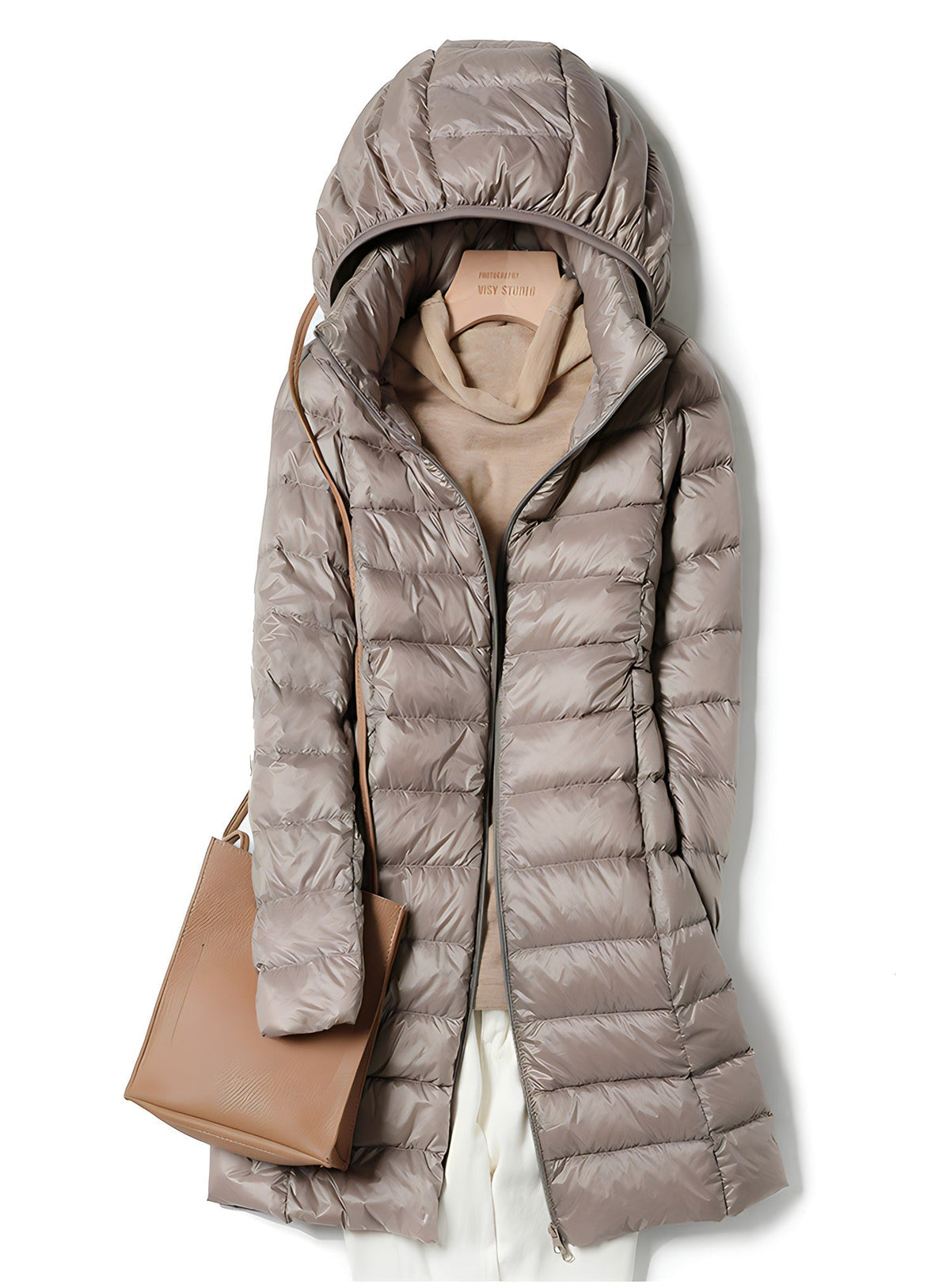Variant image for Damen-Daunenjacke, lang mit abnehmbarer Kapuze, Winterjacke, lang-15