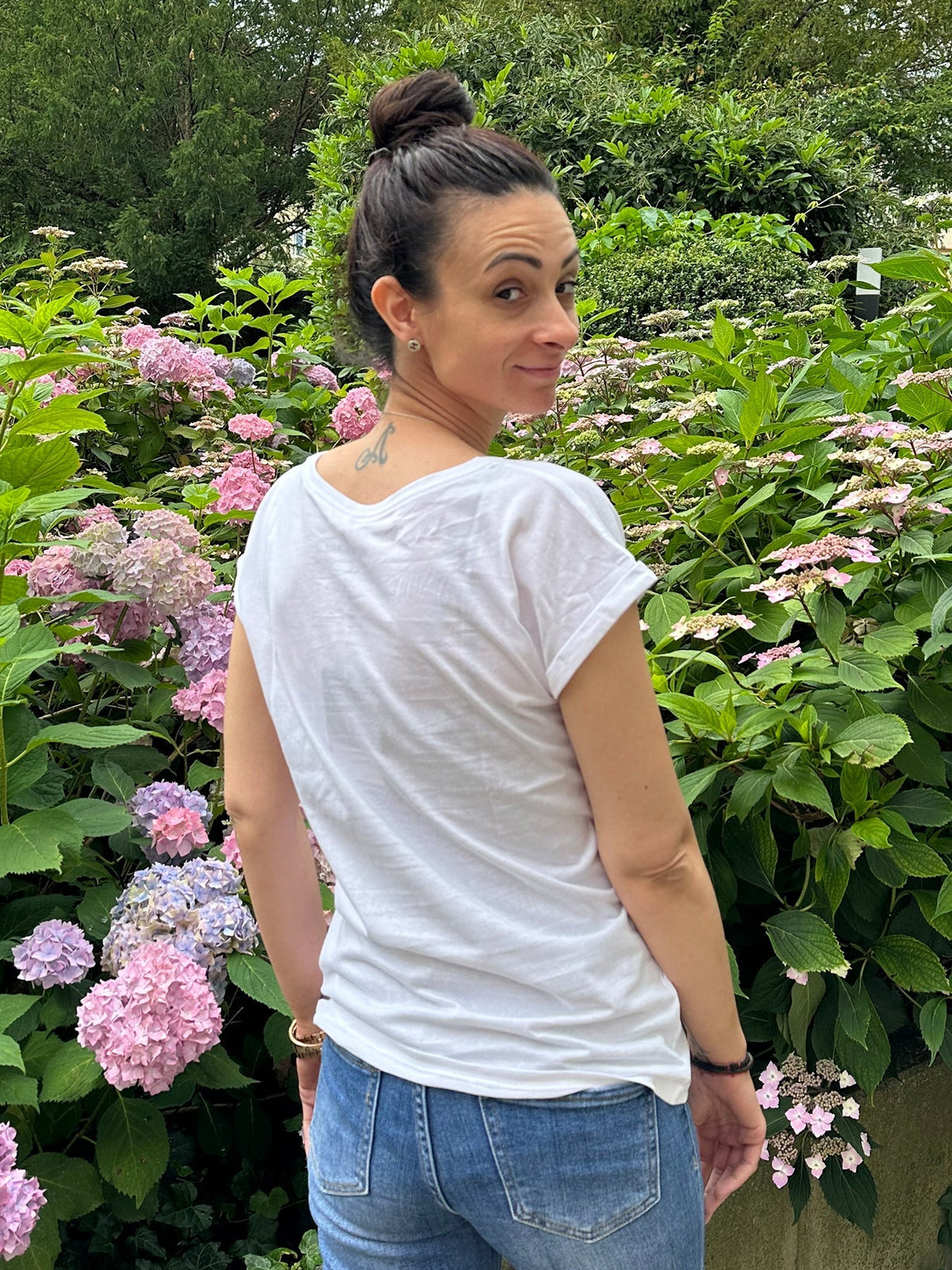 Damenbluse Relaxed Fit, kurzärmelig, 100% Baumwolle-2