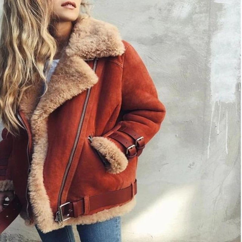 Variant image for Damenjacke Oversized Asymmetrischer Reißverschluss Baumwolle Polyester-9