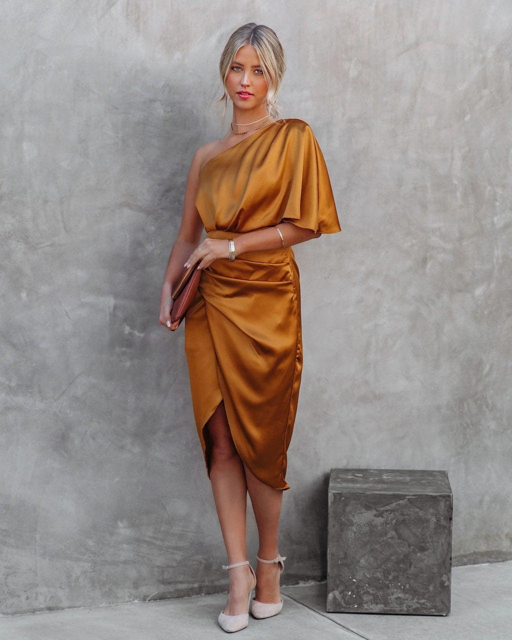Variant image for Damen-Satinkleid, elegantes Design, atmungsaktives Material-4