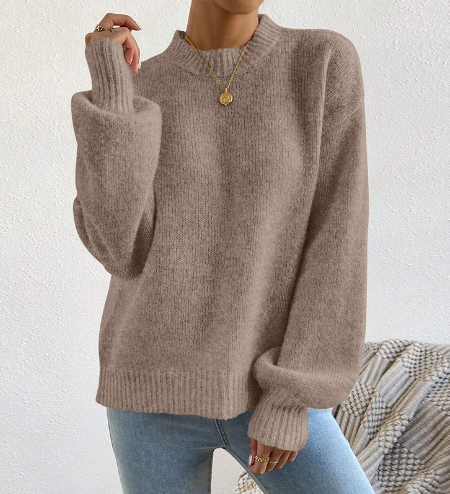Damen-Pullover, lange Ärmel, klassisch, weicher Stoff-4