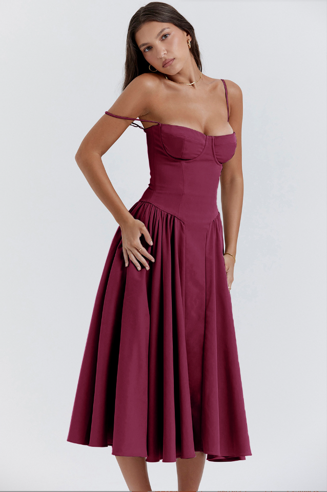 Variant image for Damen-Midikleid, ärmellos, weicher Stoff, elegant-33