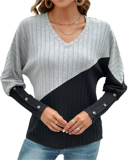 Variant image for Damen-Strickpullover, Farbblock, modernes Design, Acrylmischung-1