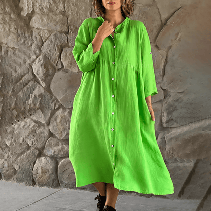 Variant image for Schöne Damenkleider, leichtes Leinenkleid mit lockerer Passform-33