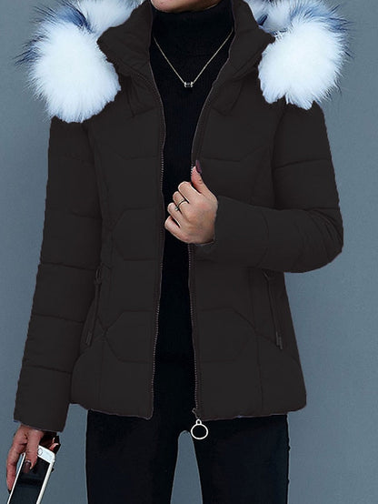 Variant image for Damen-Lange Winterjacke, modern, mit Pelz, Kragen, Polyester-6