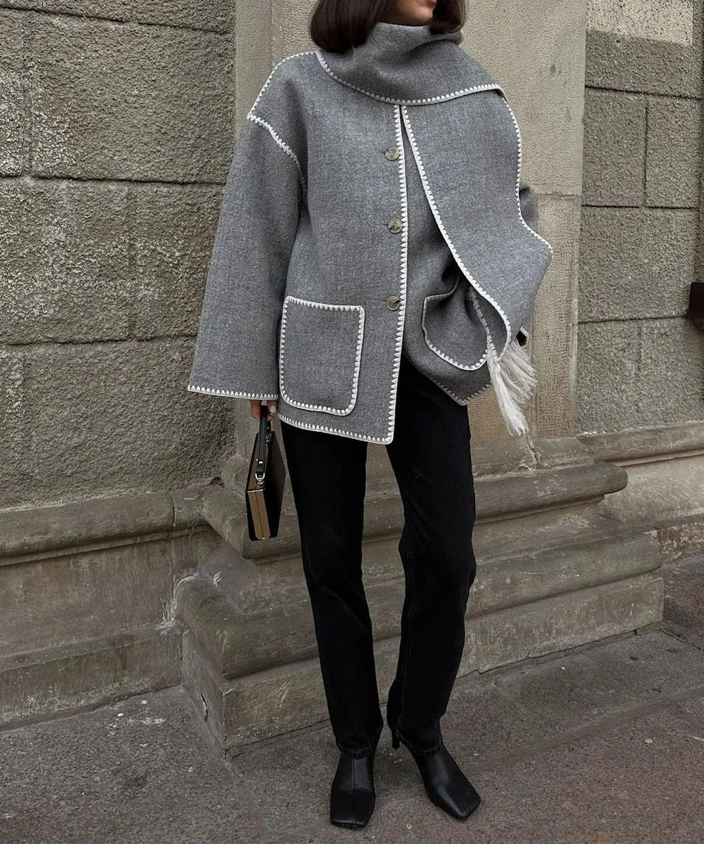 Variant image for Damen Winterjacke Bestickt mit Taschen Langarm Hochwertiger Stoff-17