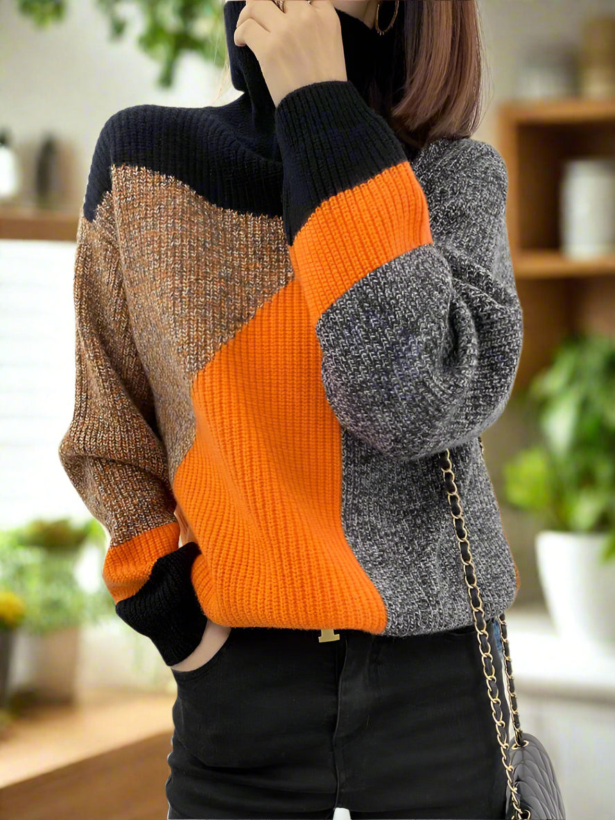 Variantenbild für Damen-Strickpullover, langärmelig, gestreift, 100% Acryl-9