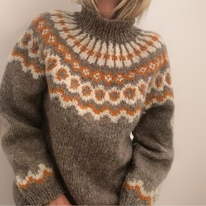 Variant image for Damen-Strickpullover, norwegisch, Muster, Wollmischung, lockere Passform-19
