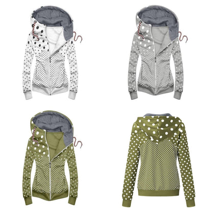 Damen Zip-Hoodie Casual Baumwolle Polyester-4