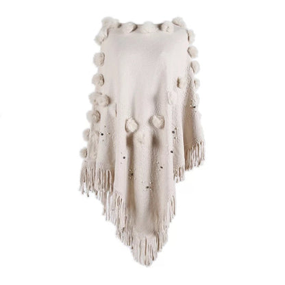 Damen-Poncho, Boho-Stil, luftig, Baumwolle, Polyester-2