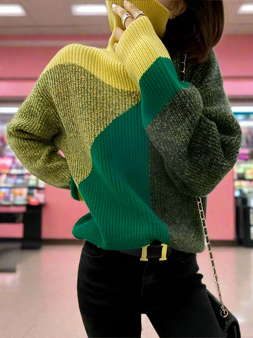 Damen-Strickpullover, langärmelig, gestreift, 100% Acryl-2