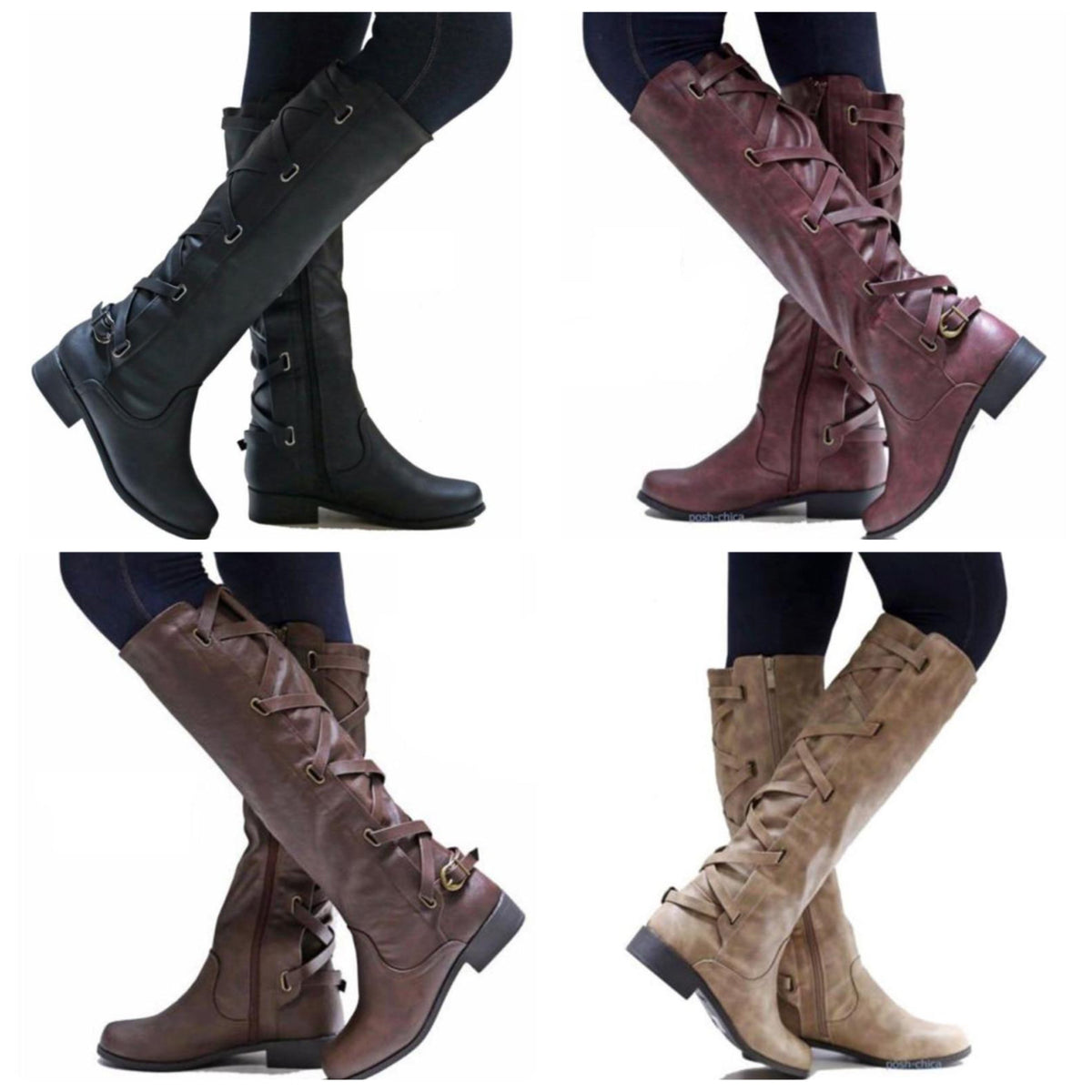 Gefütterte Damen-Winterstiefel, Eco, Leder, mit Blockabsatz und Reißverschluss-4