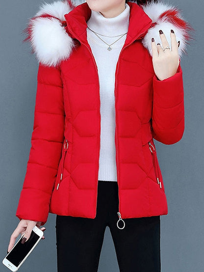 Variant image for Damen-Lange Winterjacke, modern, mit Pelz, Kragen, Polyester-16