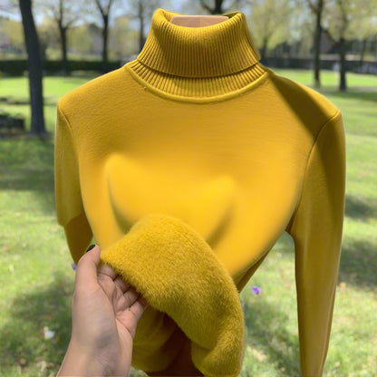 Damen-Rollkragenpullover, Wolle, normale Passform, lange Ärmel-4